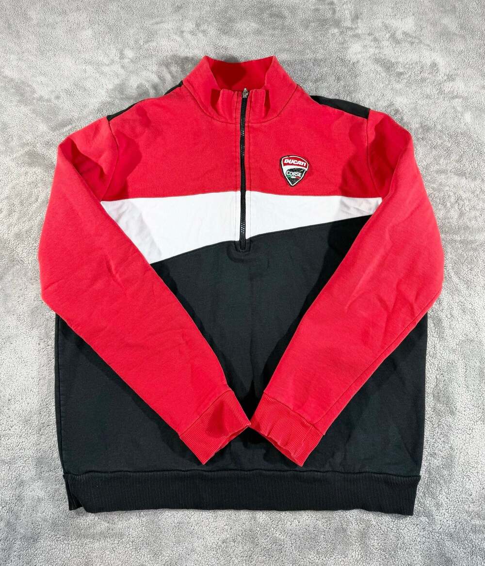 Ducati Corse Men's Color-Blocked Quarter-Zip Pullover Sweatshirt - Picture 3 of 9